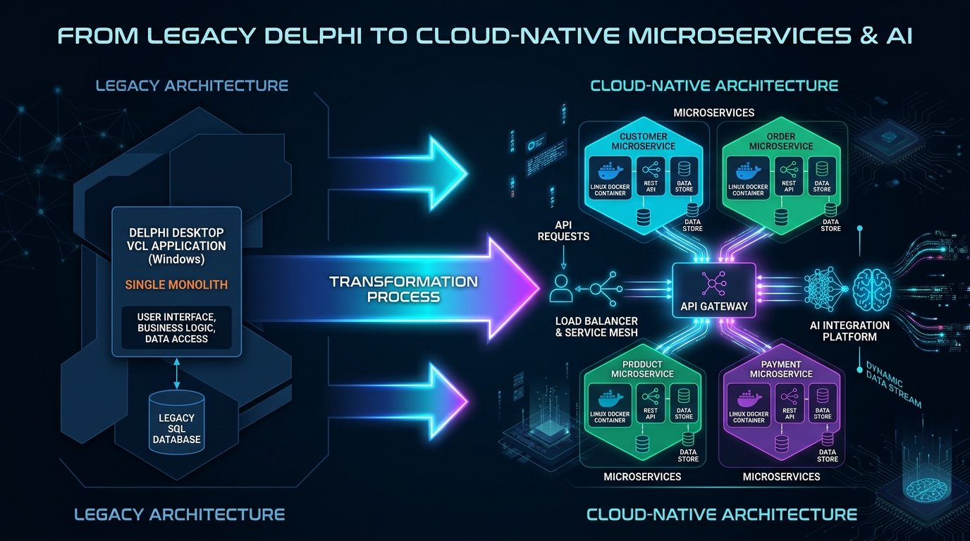 Arquitetura de Modernização Delphi: Monolito para Cloud e IA